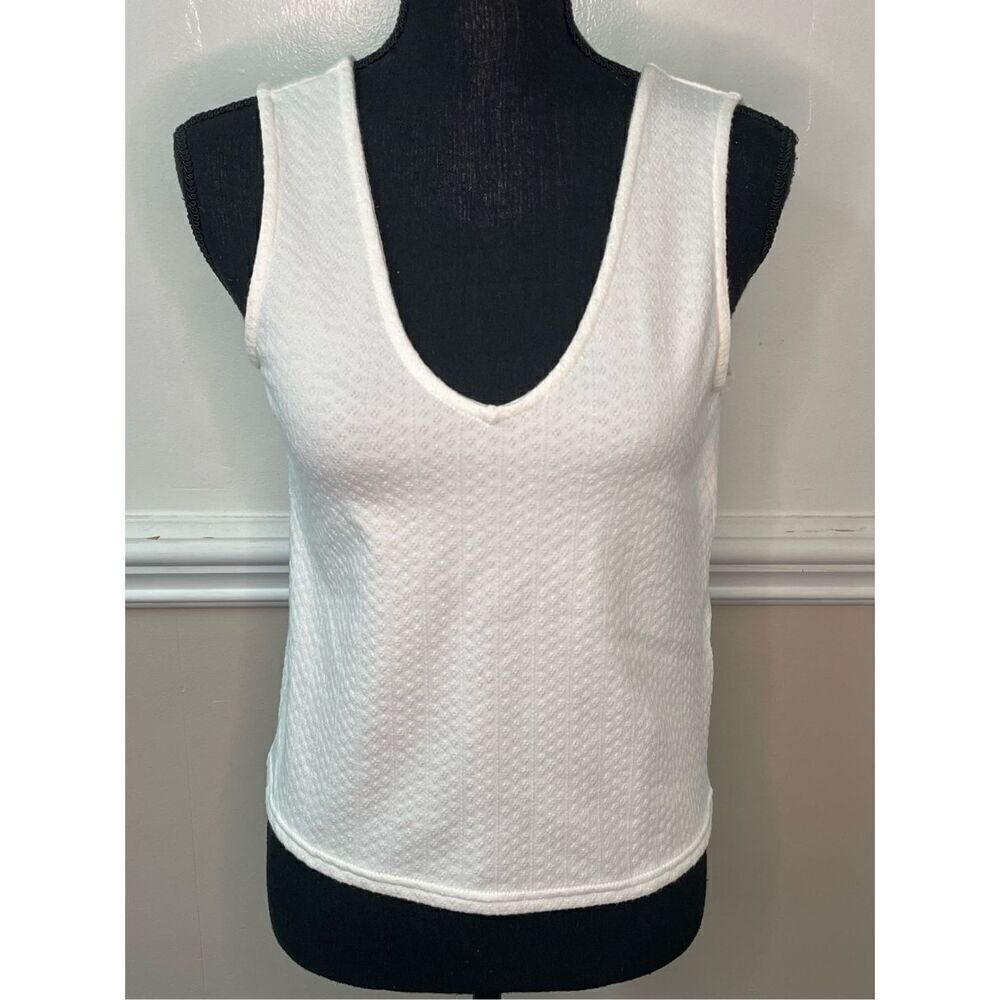 Madewell Cream Colored V-Neck Tank Top Size XXS